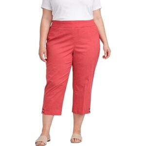 Allison Daley Plus-Size Coral Cropped Pull-On Stretchy Pants Size 18W